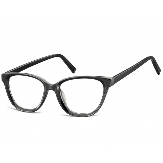 Damskie okulary optyczne zerówki kocie oczy Sunoptic CP117 czarne